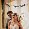 Happy Engagement Banner for Engagement/wedding/Bachelorette/Wedding Shower Bride to Be Decorations,Black
