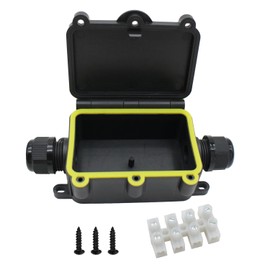 MAKERELE Small External Junction Box IP68,2 Way Clamshell-Type Underground Electrical Box with Screw Terminal Block Airtight Plastic Box Maximum Inner Diameter 12mm