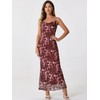 Allegra K Women's Mesh Floral Maxi Dress Wedding Guest Spaghetti