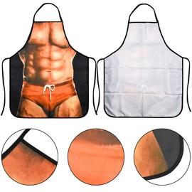 HQdeal Sexy Kochschürze mit Muskelmann, Geschenk für Herren, ideal für Grillparty