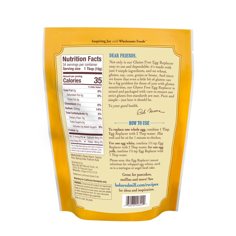 Bob's Red Mill Gluten Free Egg Replacer, 12oz (Pack of
