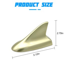 HZEL Car Shark Fin Antenna, Top Mounted Vehicle Dummy Roof Aerial, Automotive AM FM Radio Signal Roof Cover Base Replacement Decoration Accessories, Universal for SUV, Sedan, Truck(Gold)