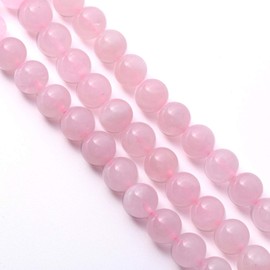 [Kyozudou] AAA Rose Quartz Natural Stone Power Stone Strand Beads (0.4 inches (10 mm)
