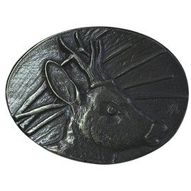 BELTINGER Belt Buckle Deer 4.0 cm | Buckle Interchangeable Buckle Belt Buckle 40 mm Solid | for Hunting Outfit | Interchangeable Belt up to 4 cm, Antique silver