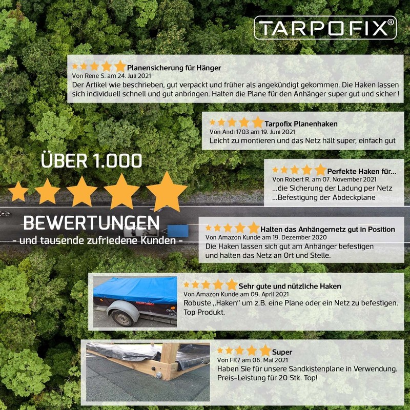 Tarpofix® Three-Hole Tarpaulin Hooks, Net Hooks for Trailer Tarpaulin and