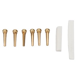 Bridge Pins Saddle Nut Set Replacement Bone Saddle Nut Brass Bridge Pins Kit for Guitar