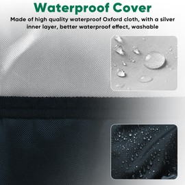 Plusluck Outdoor AC Cover, Black, Dust-proof Waterproof, Adjustable Straps, Bottom Covered, Small (17"x12"x13")