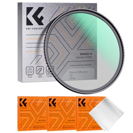K&F Concept 67mm Black Mist 1/2 Filter, Soft Effect, Contrast Adjustment, Soft Drawing Filter, Multilayer Nano Coating, Aviation Aluminum Material, Thin Frame, 3 Cleaning Cloth (NANO-K Series)