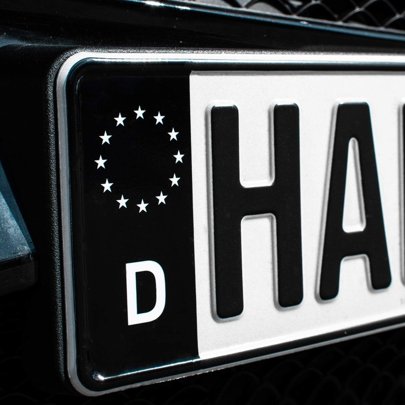 2 x Number Plate Sticker EU Field Black incl. 1