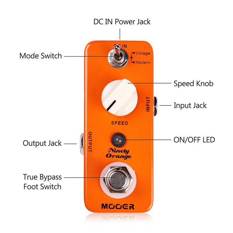Mooer Ninety Orange Micro Mini Analog Phaser Electric Guitar Effect