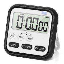 Kitchen Timer, Digital Visual Timer 24-Hours Magnetic Clock Stopwatch Count-Up & Count Down Timer with Large LCD Screen Display Big Digits, Loud Alarm for Cooking, Shower, Bathroom, Kids, Teacher