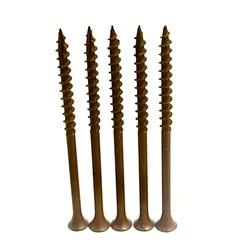 #10 × 4" Deck Screws – Brown Ruspert, Torx Drive