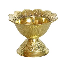 DollsofIndia Brass Devdas Diya - Dia - 2.25 inches Height - 1.75 inches (KT03)