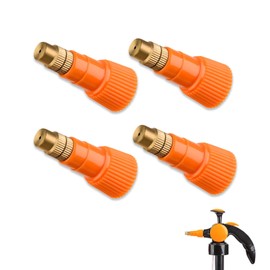 YAFIYGI 4 Pack Pump Sprayer Nozzle Tips Replacement Caps for Garden Sprayer Brass Core Gear Mister Spray Bottle Nozzles Fits 1.5L 2L 3L 0.5 Gallon Tank Replacement Cap for Water Spraying