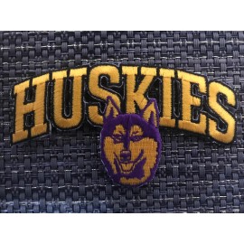 UW Washington Huskies Embroidered Iron On Patch Vintage  3.75” X 2”