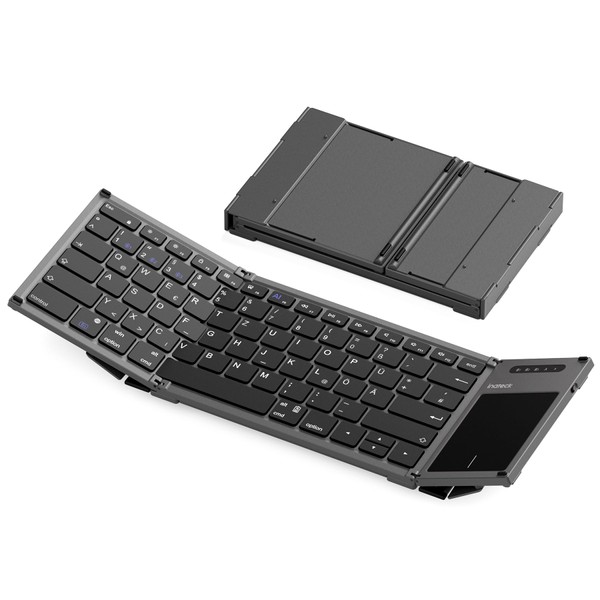 Inateck Foldable Keyboard, AI Keyboard with Touchpad, Bluetooth Wireless Mini