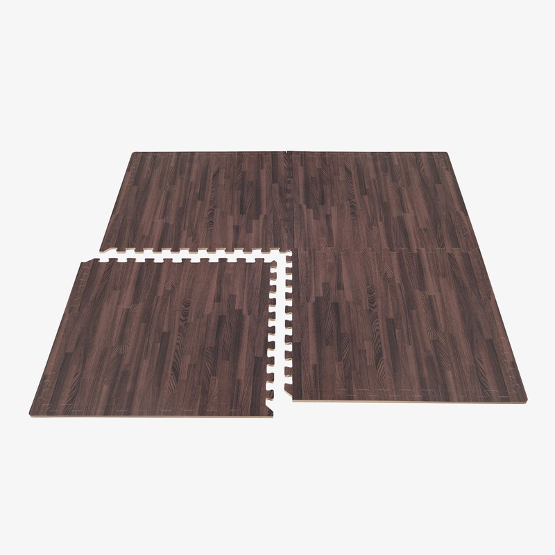 Forest Floor 3/8 Inch Thick Printed Foam Tiles, Premium Wood