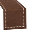 Grelucgo Small Short Hemstitch Chocolate Brown Table Runner, Dresser Scarf,