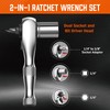 HORUSDY 1/4-Inch Stubby Ratchet Wrench Set, Chrome Alloy 90-Tooth Reversible