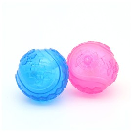 D.A.Y. Republic 3 Pack 5.5cm 2” Floatable Squeaky Bouncy LED Flashing Non-Toxic Vinyl Pet Balls, Small to Medium Breed Dogs Complies with Same Safety Standards as Children's Toys
