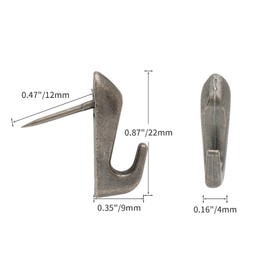 Rierdge Picture Hanging Nails Pin Hooks Push Pin Hangers, 20 lbs Push Nails, Zinc Alloy Thumb Tacks for Canvas, Artwork, Painting, Photo, Black+Silver+Gold, 30 Pcs