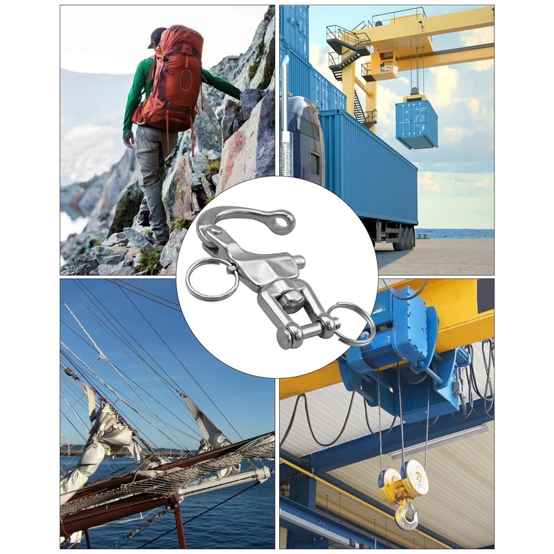 HZSIFU 4 PCS Snap Shackle 316 Stainless Steel, Swivel Jaw