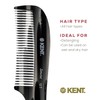 Kent 10T Black Graphite Large Detangler Comb, Wide Tooth Comb