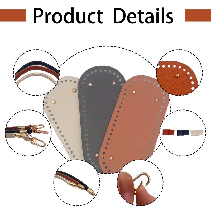 3+3+3 PCS Leather Bag Base Shaper Sets for Crochet-Purse Bottom