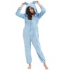 Kissonic - Mameluco peludo para mujer, Azul, L