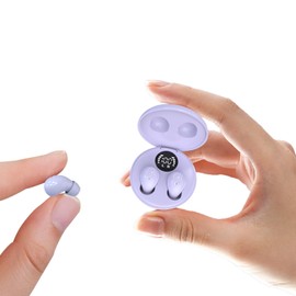 Invisible Small Headphones Purple Wireless Bluetooth In-Ear True Mini Wireless In-Ear Headphones Earbuds Headphones Smallest Sleep Headphones Bluetooth Wireless Earphones for Small Ears Ear Canals