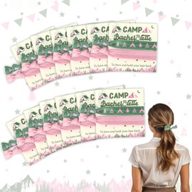 CORNER LACE 12Packs Camp Bachelorette Hair Ties Favors - Elastic Hair Bands with to Have and Hold Your Hair Back Cards for Women Hair Accessories, Camping Bridal Shower Bridesmaids Proposal Gift