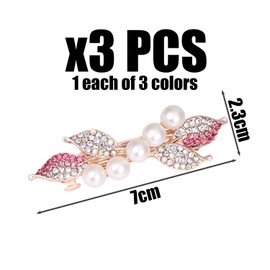 3 Pieces Of Pearl Rhinestone Hairpin, Fashionable Hair Accessories, Hairstyle Embellishment Tools, Ele Styling Accessories, Suitable For Daily, Banquet, And Wedding Wear.