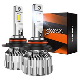 SEALIGHT SCOPARC S6 9012 Bulbs Newest, 36000 Lumens Ultra-Bright, 6500K White Bulbs, 60000HRS+ Lifespan, 1:1 Size Hir2 Halogen Replacement with Cooling Fan, IP68 Plug-N-Play, Pack of 2