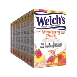 Welch's Strawberry Peach Singles To Go Drink Mix, 0.48 OZ (Pack of 8)
