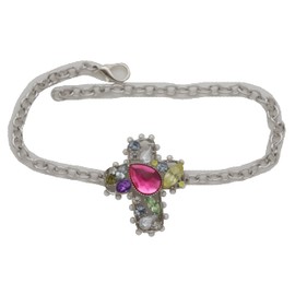 Women Western Fashion Jewelry Boot Chain Bracelet Silver Metal Shoe Anklet Cross Charm Religious