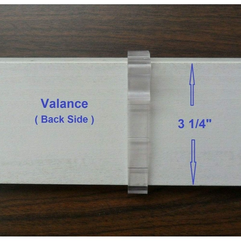 Cutelec 6pcs 3-1/4" Valance Clips Clear Plastic Hidden Retainer Holder