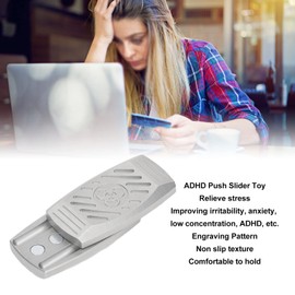 Dilwe ADHD Push Slider Toy, Magnetic Slider Toy Stainless Steel Office ADHD Autism Anxiety Stress Relief Push Slider Sensory Toy