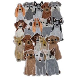 YYlingx 18 Pcs Cute Dog Embroidery Patches, Animal Iron on Patches for Kids Clothing Jackets Bags Shoes Jeans
