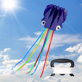 XIMEY Octopus Kite, Children's Kite, Flight Kite, Large, 550 x 72 cm, Children's Flight Kite, Wind Kite with Kite Cord, 100 m, Let Kite Climb Children from 8 Years and Adults