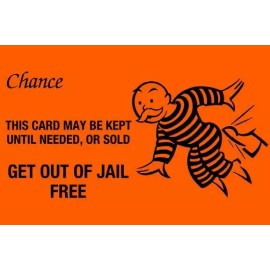 Hasbro MONOPOLY CHANCE GET OUT OF JAIL FREE 24X36 POSTER GIFT BOARD GAMES ICONIC HASBRO