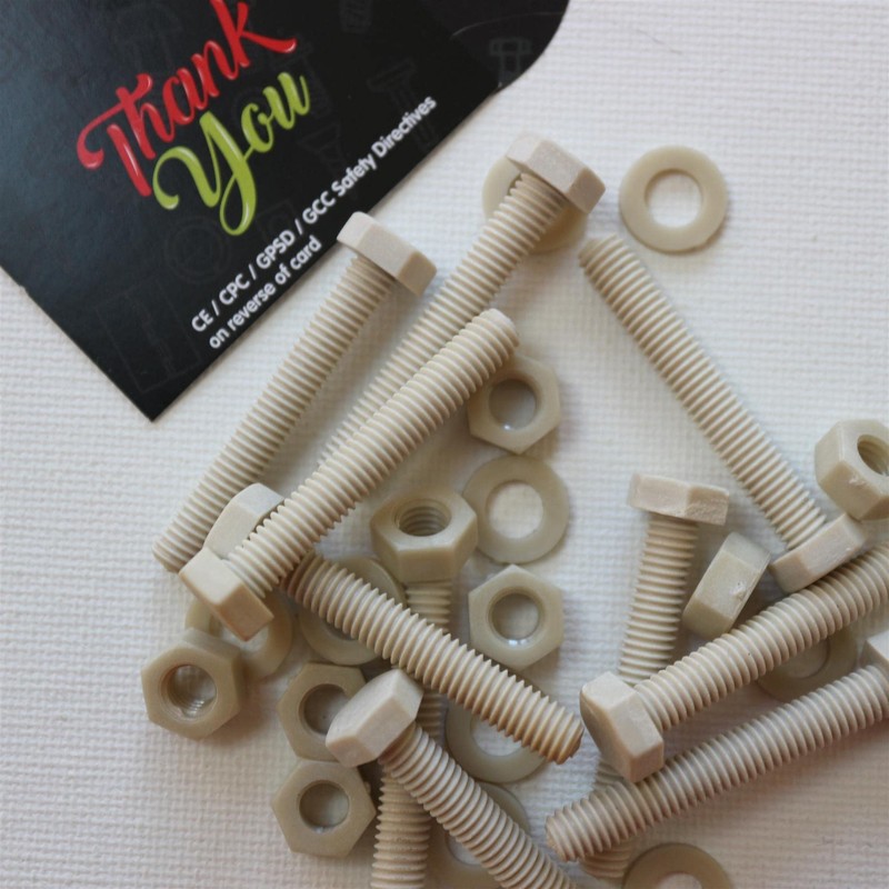 10 x M6 x 40mm PPS Hex Bolts Plastic Screws