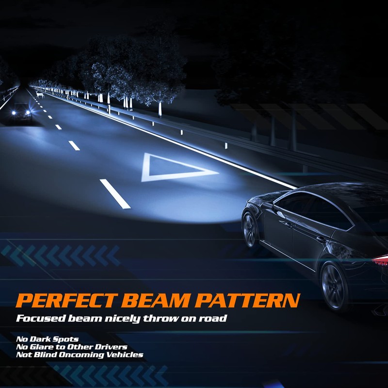 M-AUTO 9007 LED Headlight Bulbs, HB5 LED Light 6000LM Per