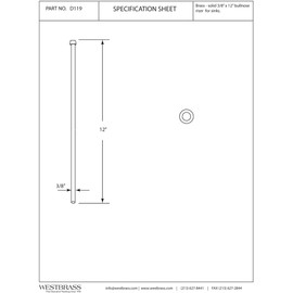 Westbrass D120-01 3/8" x 20" Bullnose Faucet Riser Supply Line, 1 Pack, PVD Polished Brass
