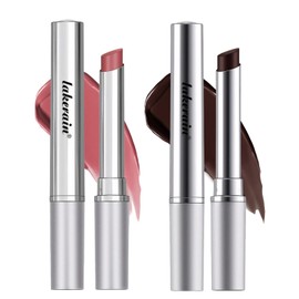 2 Pcs Black Honey Lipstick Black Lip Gloss Pink Honey Black Honey Lip Oil Honey Lipstick Set Black & Pink Moisture Shine Lipstick Hydrating Lipstick & Tinted Lip Balm Suitable for Dry Lips