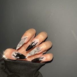 HipsterFirework DrawingHandmade Nail Tips - Short Oval / 힙쟁이불꽃드로잉수제네일팁 - 숏오벌