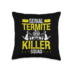 Exterminator Costume Pest Control Vest Ant Traps Control Technician Serial Termite Killer Squad Pest Throw Pillow, 16x16, Multicolor