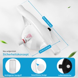 Handle Strips for the Bathroom, No Drilling, Suction Handle Strip for the Shower with Display, Extra Strong Hold 150 kg, Handrail Strips for Elderly, Pregnant Women, Injured and Children