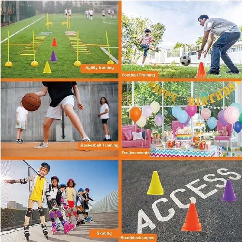 Jindizi Soccer Cones, 10 Pack Multipurpose Training Cones, Training Field