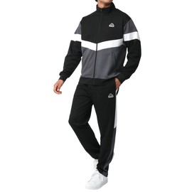 Kappa Men's Jersey Top and Bottom Set, Top and Bottom Setup, Switching Color Scheme, Sports, Training, Loungewear, Black