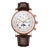 Men's Leather Wristwatch, Trinocular, Rainproof, Waterproof, Luminous, Quartz, Large Dial,
